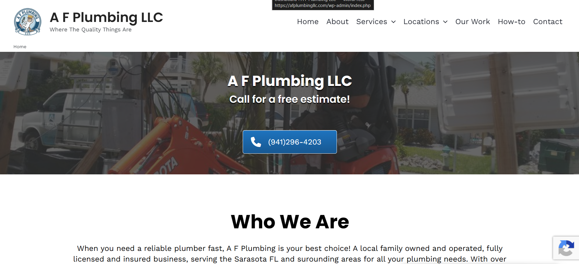 Screenshot of A F Plumbing LLC